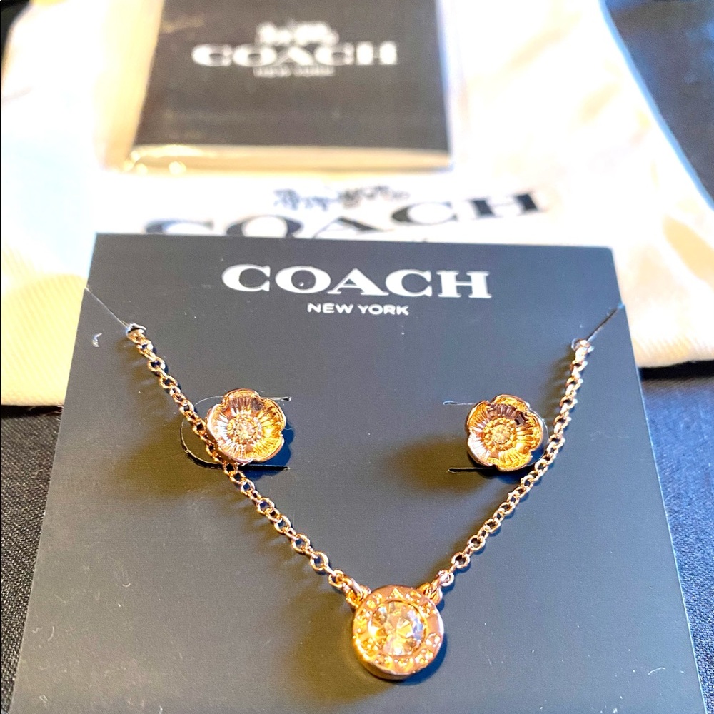 Coach earrings and necklace set